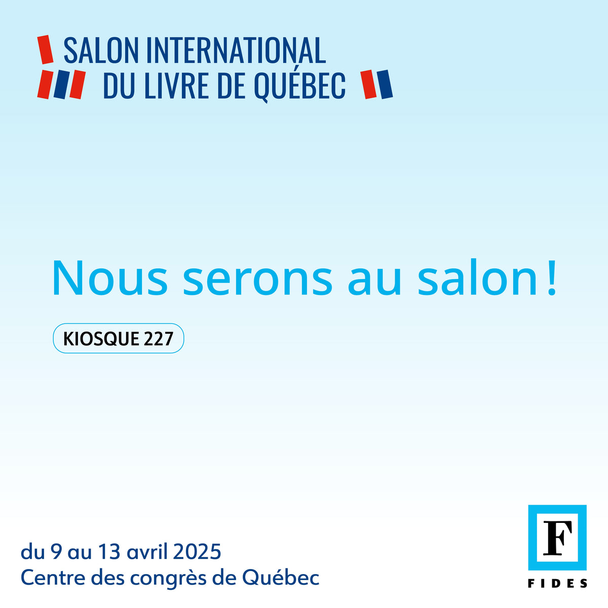 Salon international du livre de Québec 2025 – editionsfides